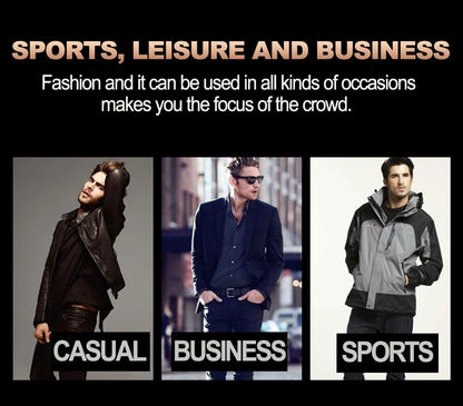 Top Men Watch Sports Style 46mm Large Leather Racing Style Casual Fashion Original Black Rose Gold Calendar Quartz Watch Relogio